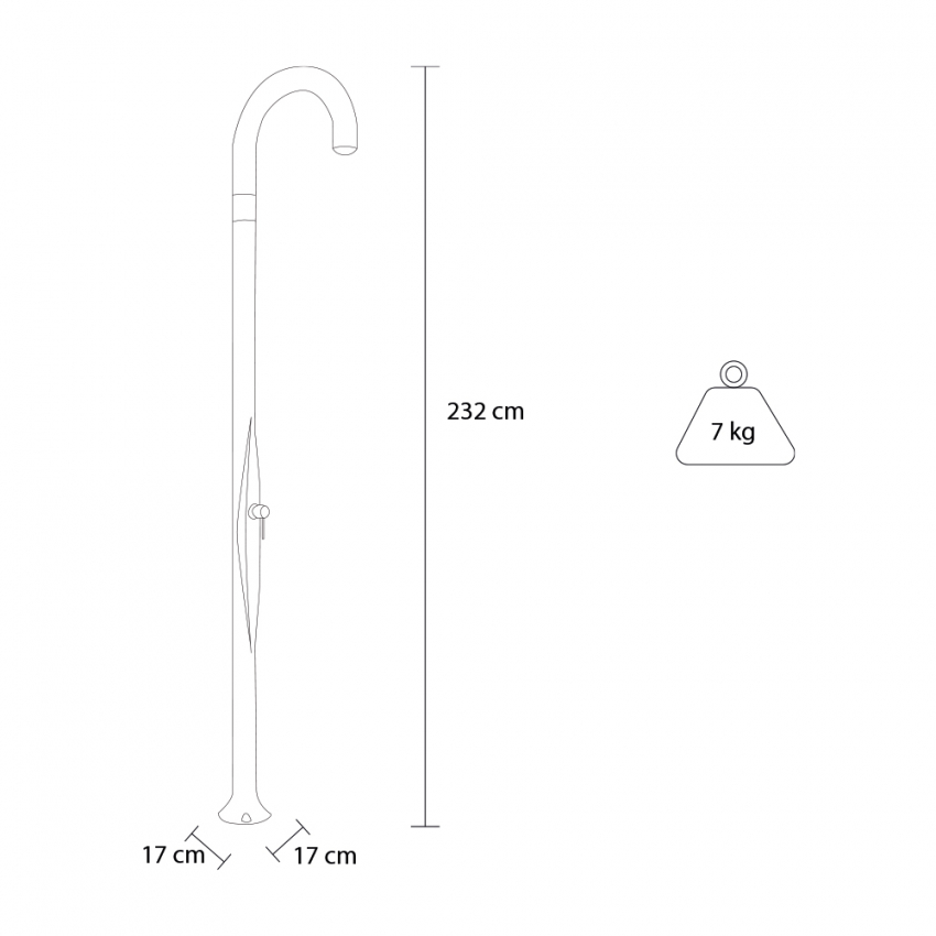 Modern design outdoor shower with water mixer Arkema Design Funny Yin T105 — 7
