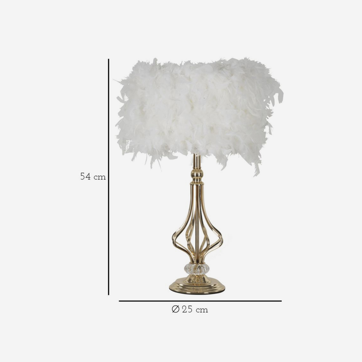 Tarty Decorative Table Lamp with Feather Shade — 5