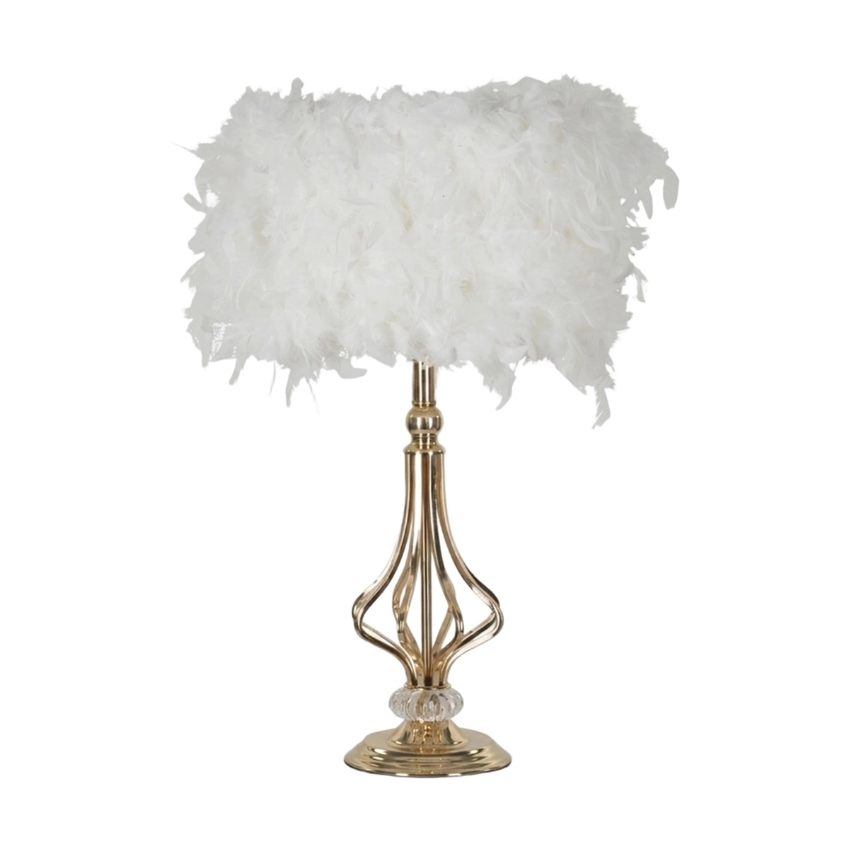 Tarty Decorative Table Lamp with Feather Shade — 1