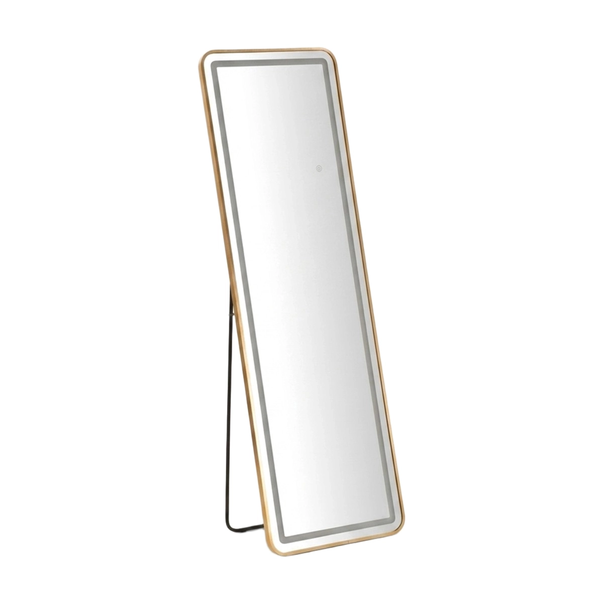 Simple Full-Length Rectangular LED Floor Mirror in Alluminio — 1