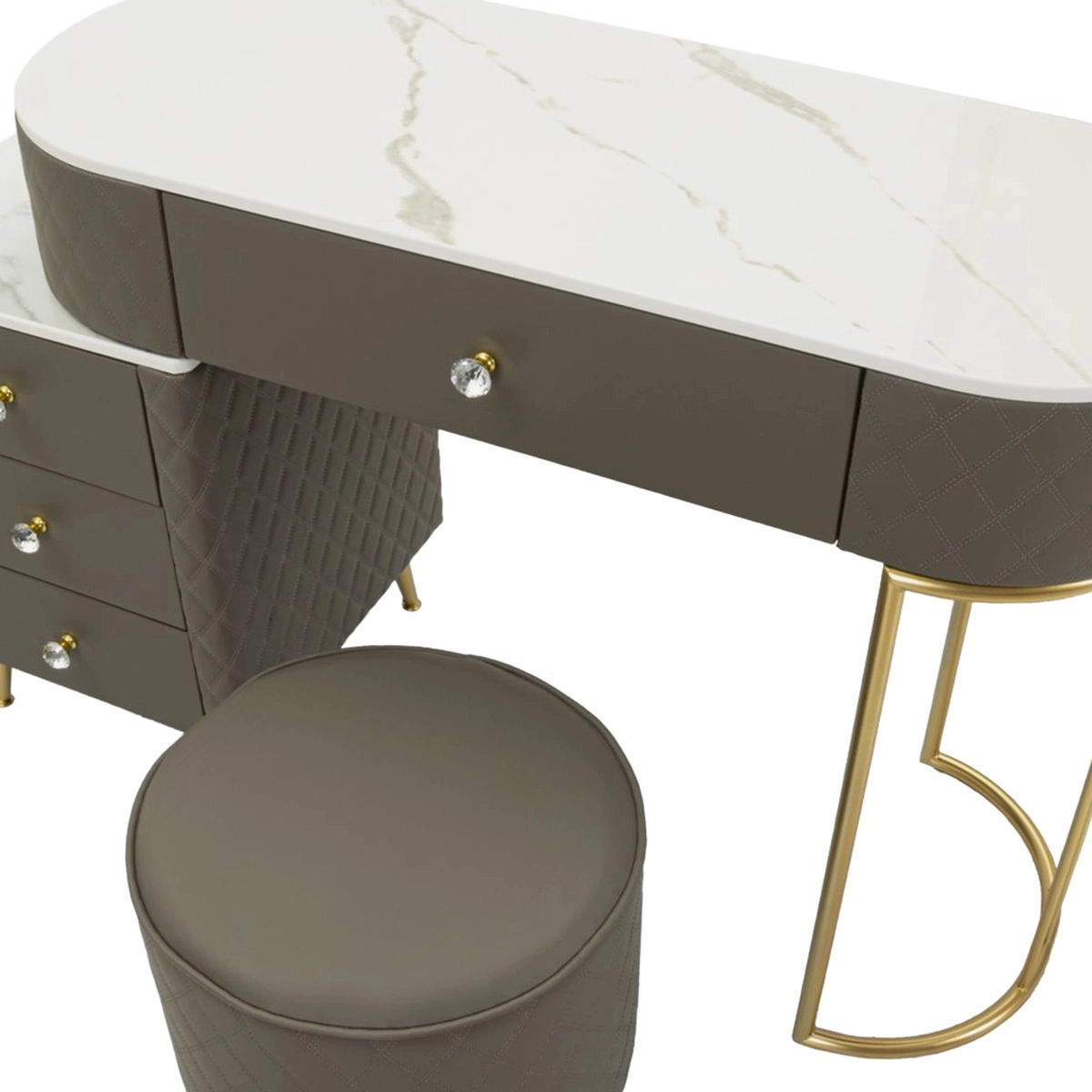 Mauro Ferretti Sharon Dressing Table with Stool & Marble Top — 3