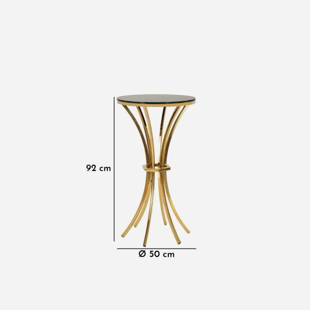 Tall Accent Side Table in Metal and Vetro Shanty 90 — 4