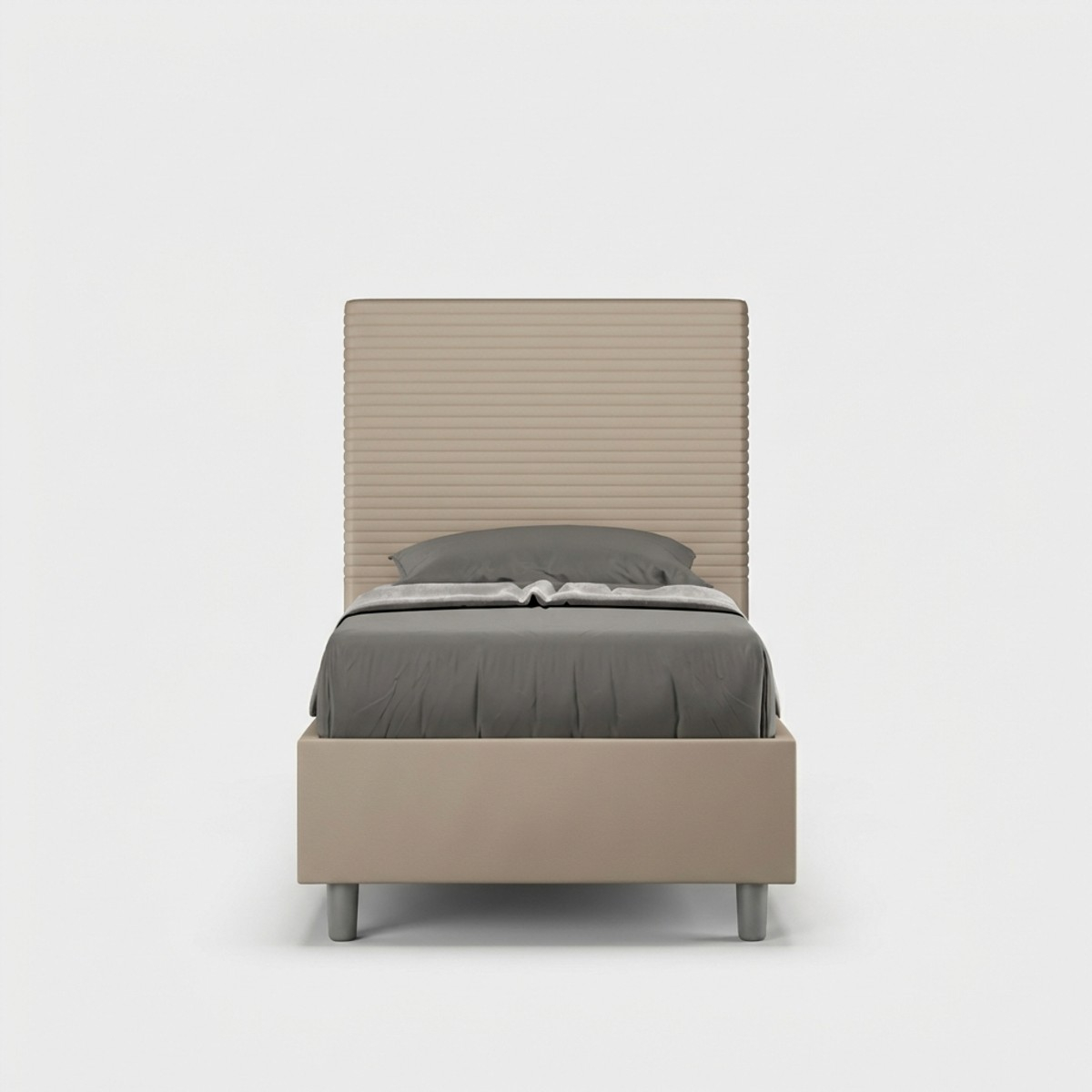 Modern single storage bed 90x200 with headboard Focus S1 — 1