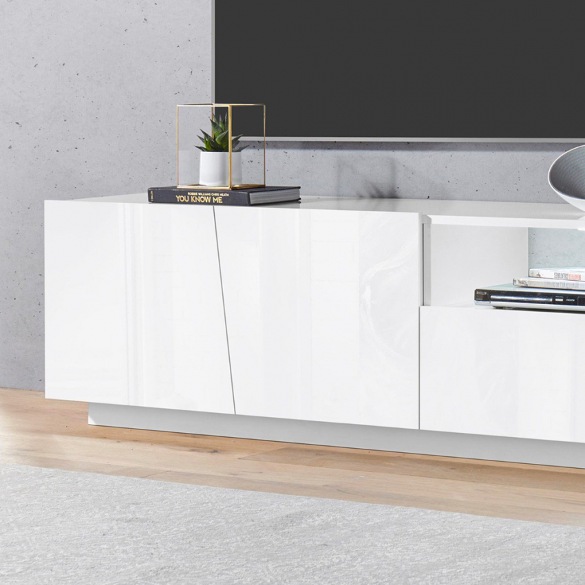 Modern TV cabinet for living room 2 doors 1 drawer 150cm Vega Stay — 3