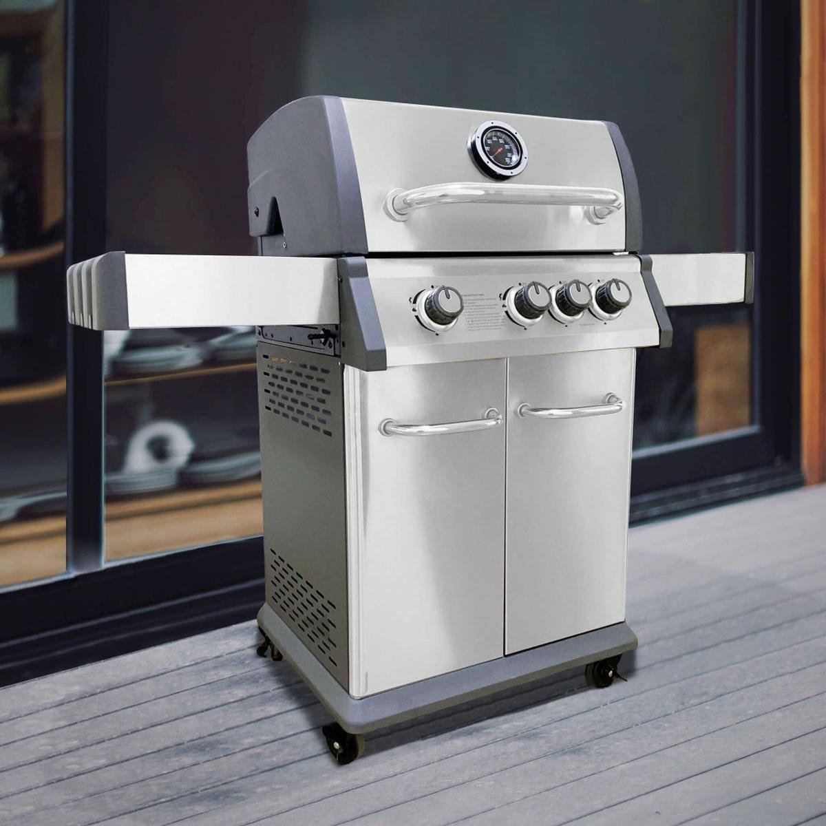 Montana Steel Gas BBQ with 3 Main Burners and Side Burner — 2