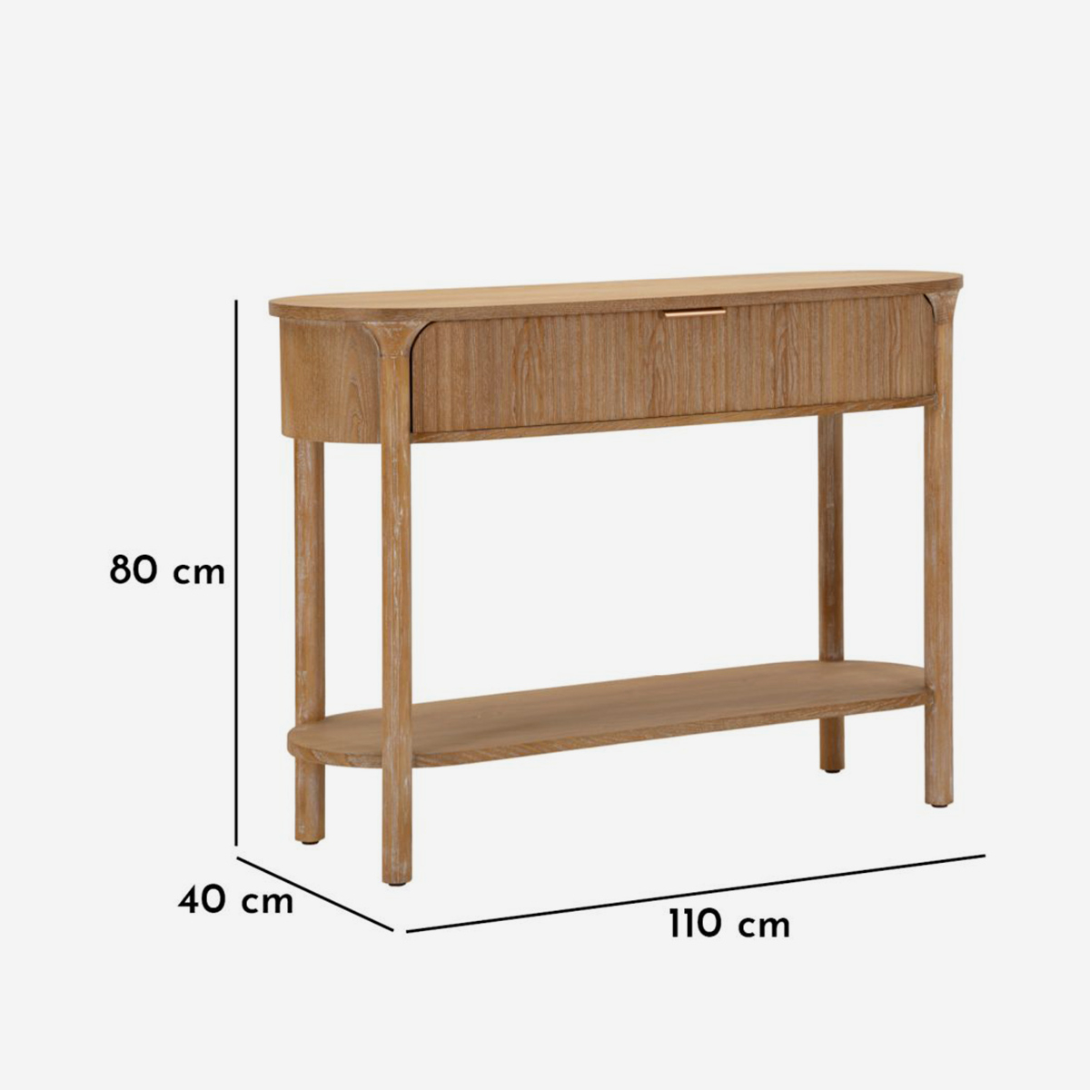 Goteborg Entryway Console Table in Legno with Drawer and Shelf — 8