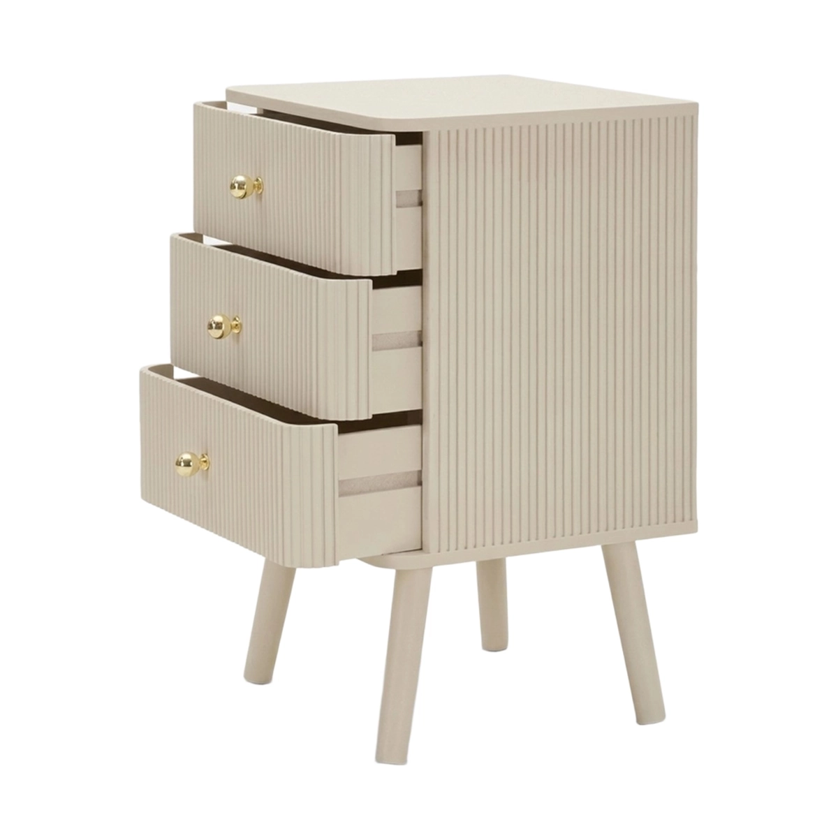 Shy 3-Drawer Bedside Table in Wood and MDF — 5