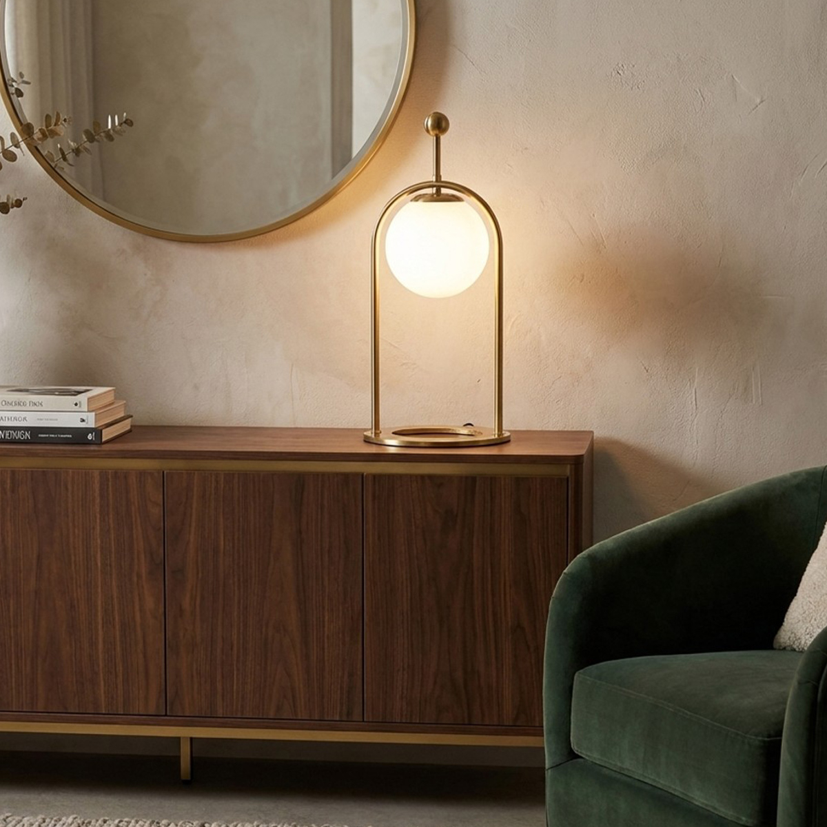 Glamy Arc B Metal and Vetro Table Lamp — 2