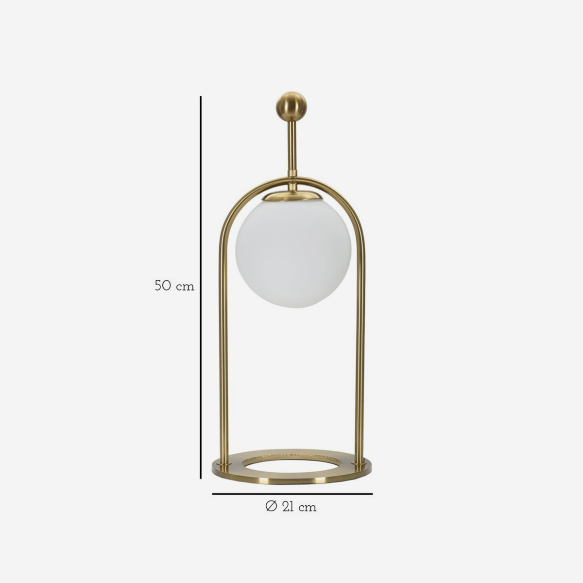 Glamy Arc B Metal and Vetro Table Lamp — 3