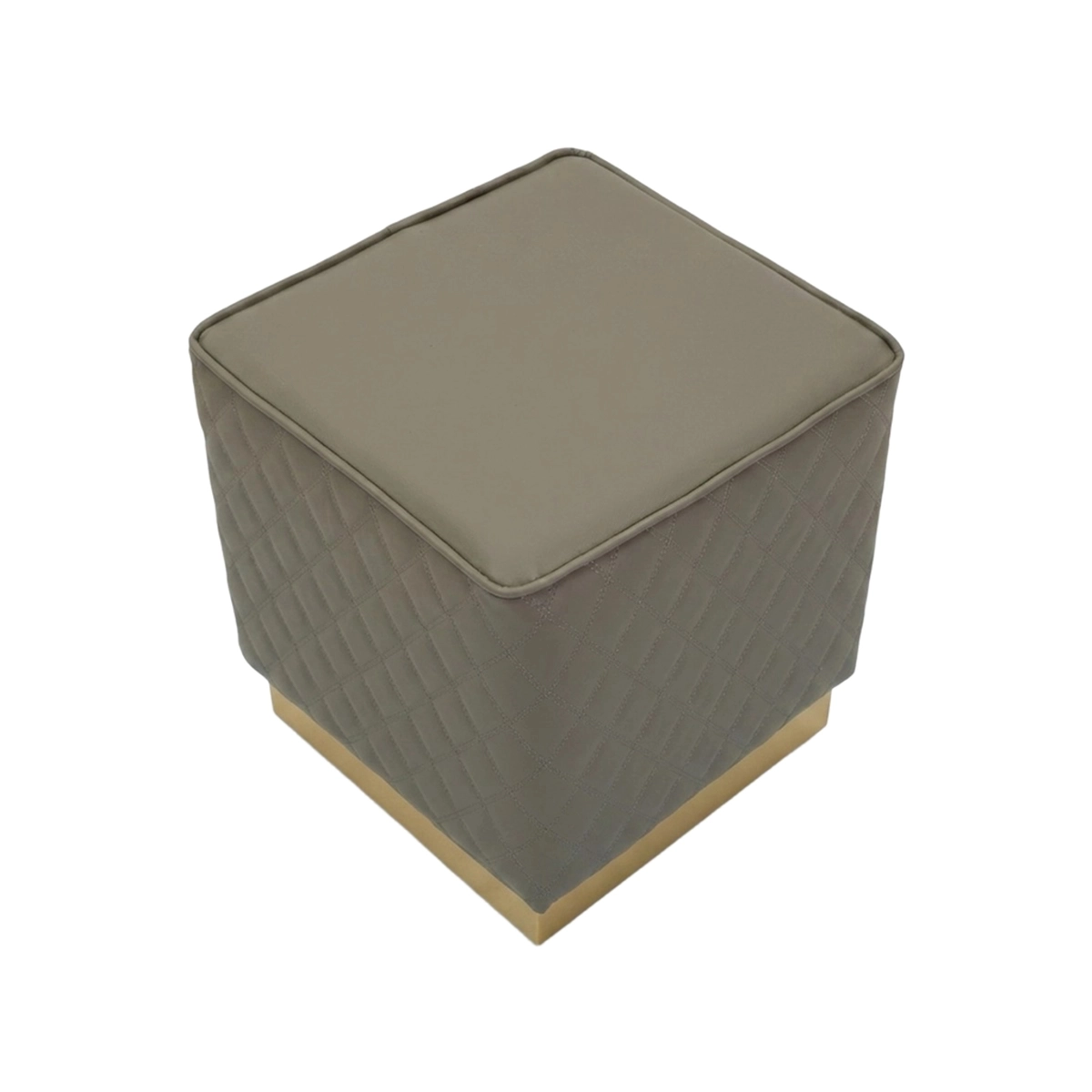 Square quilted footstool Sharon Quadrato in Similpelle — 6