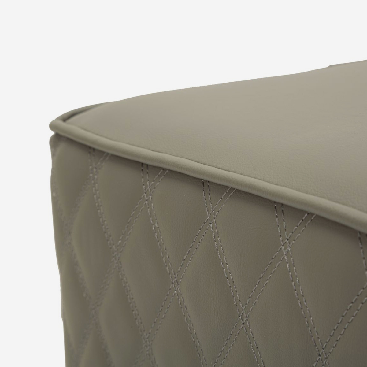 Square quilted footstool Sharon Quadrato in Similpelle — 3