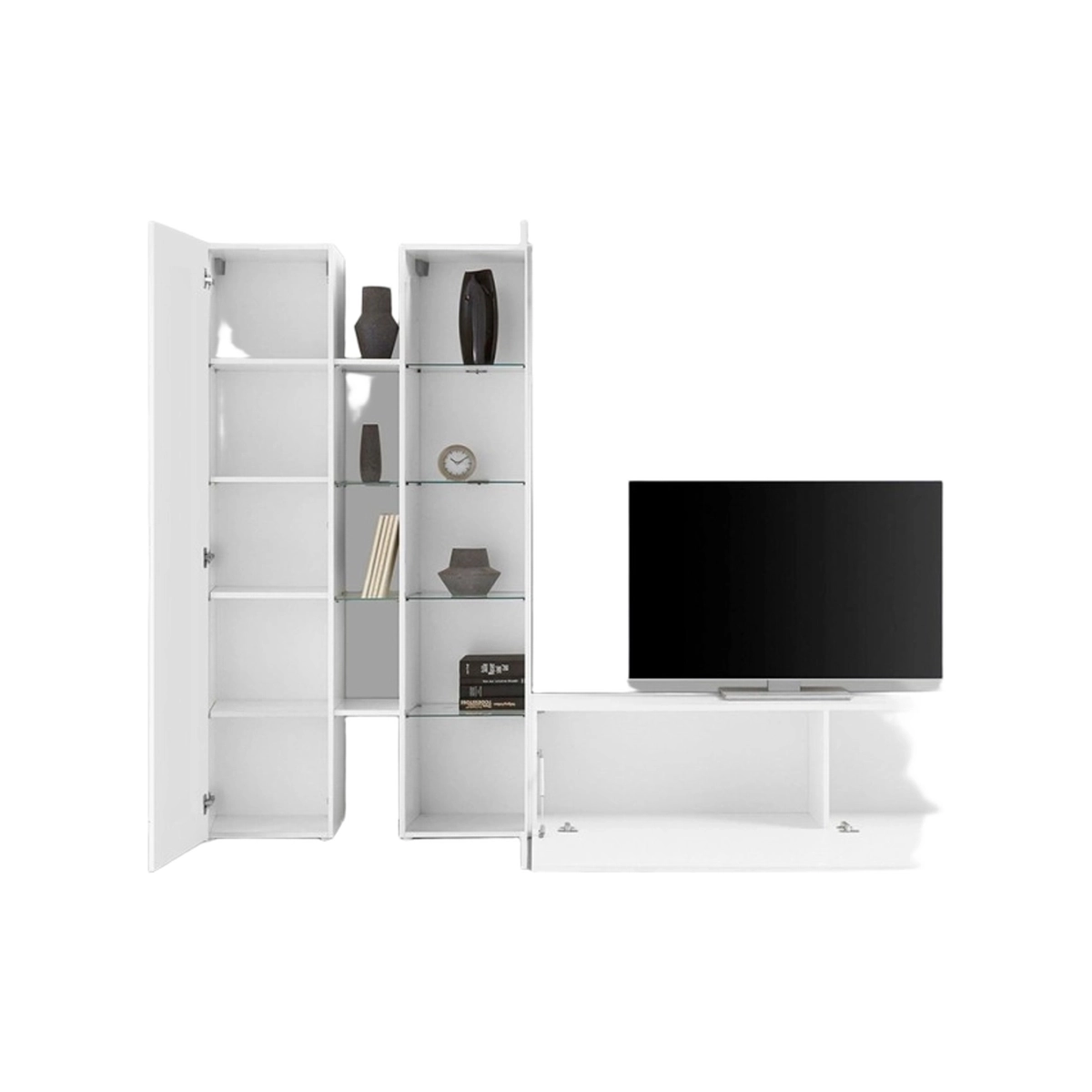Modern Living Room Wall Unit with TV Stand and Display Cabinet Elco WH — 7