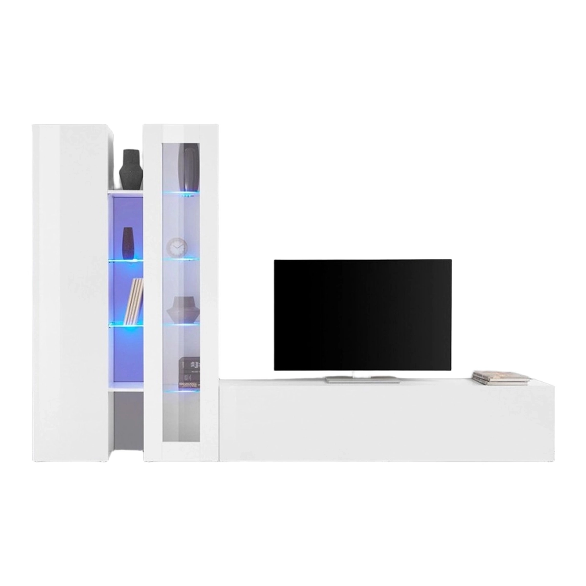 Modern Living Room Wall Unit with TV Stand and Display Cabinet Elco WH — 6