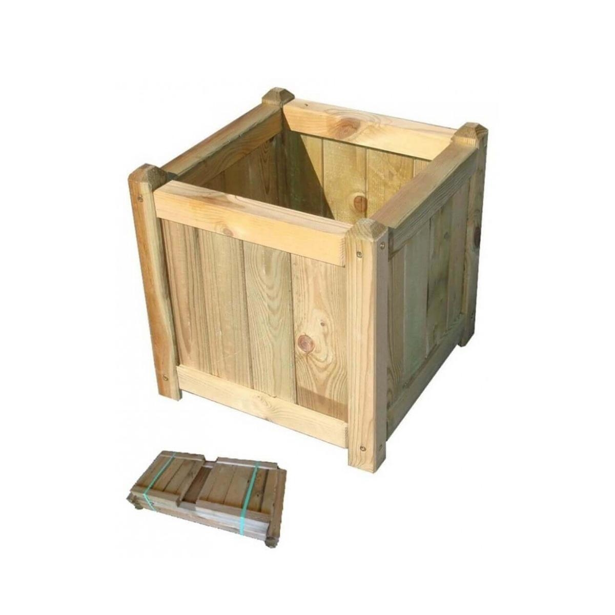 Outdoor square planter 40x40cm Edelia in treated pine wood — 2