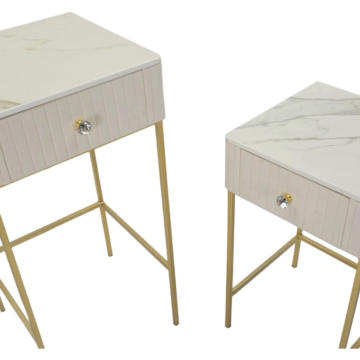 Mauro Ferretti Set of 2 Tall Square Side Tables with Drawer Wedding — 8