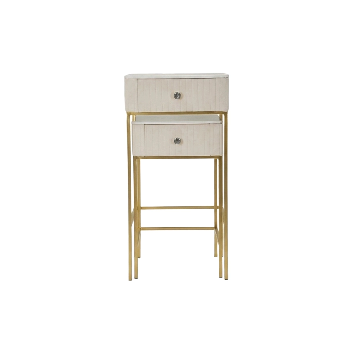 Mauro Ferretti Set of 2 Tall Square Side Tables with Drawer Wedding — 7