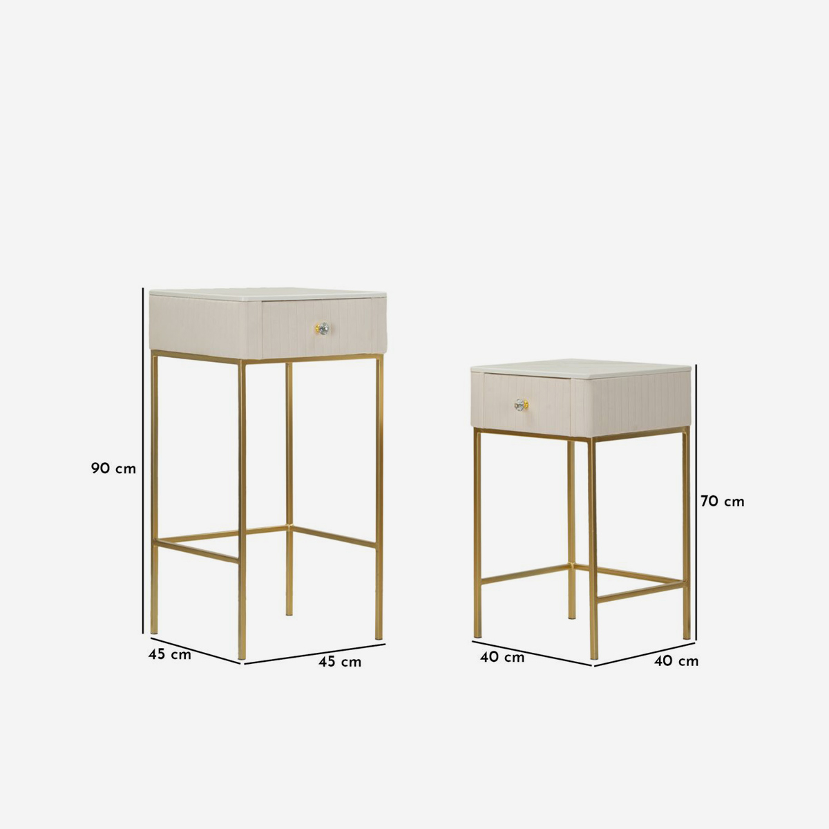 Mauro Ferretti Set of 2 Tall Square Side Tables with Drawer Wedding — 5