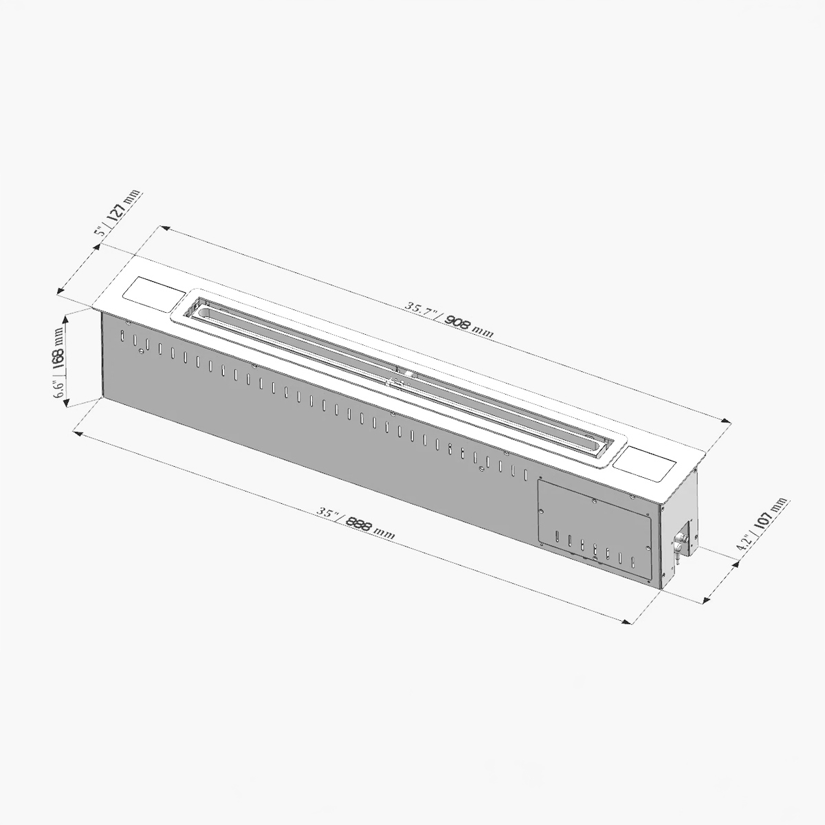 Automatic smart built-in bioethanol fireplace burner Slim100 — 5