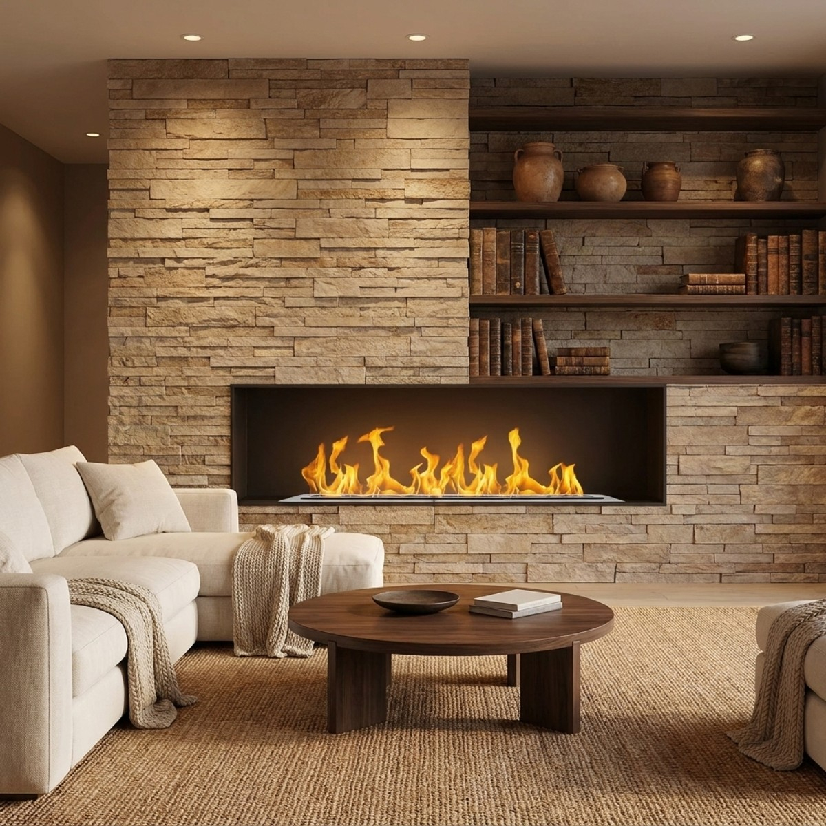 Automatic smart built-in bioethanol fireplace burner Slim100 — 2