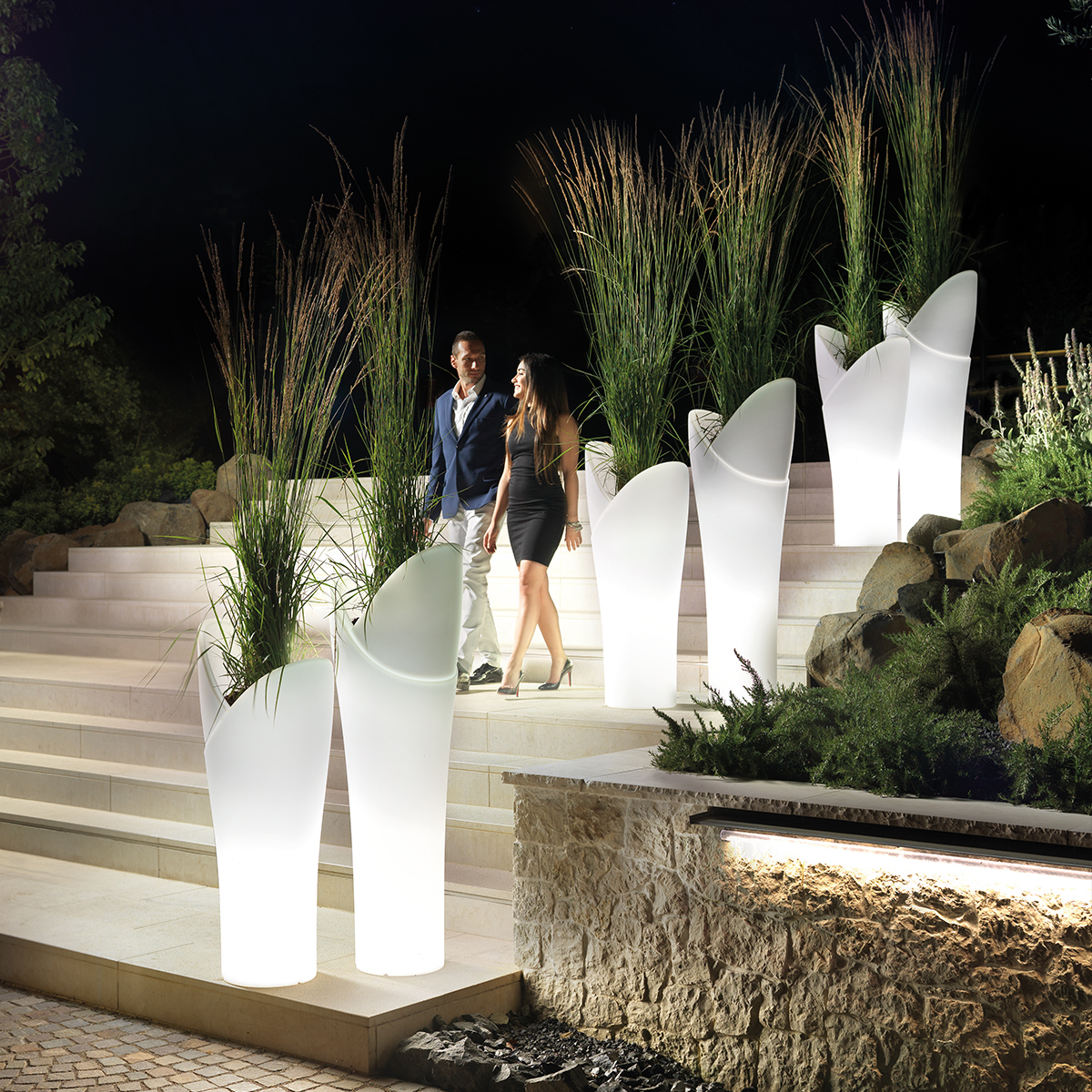 Outdoor LED Illuminated Planter 140 cm Assia IP65 — 3