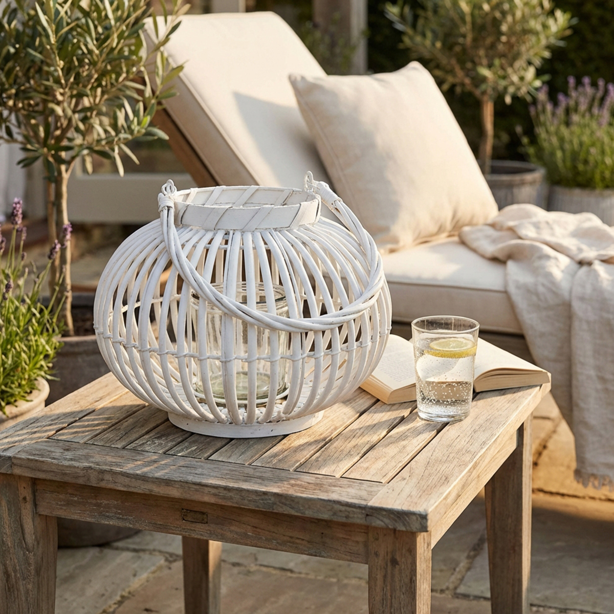 Desiree Wicker and Glass Decorative Lantern — 3