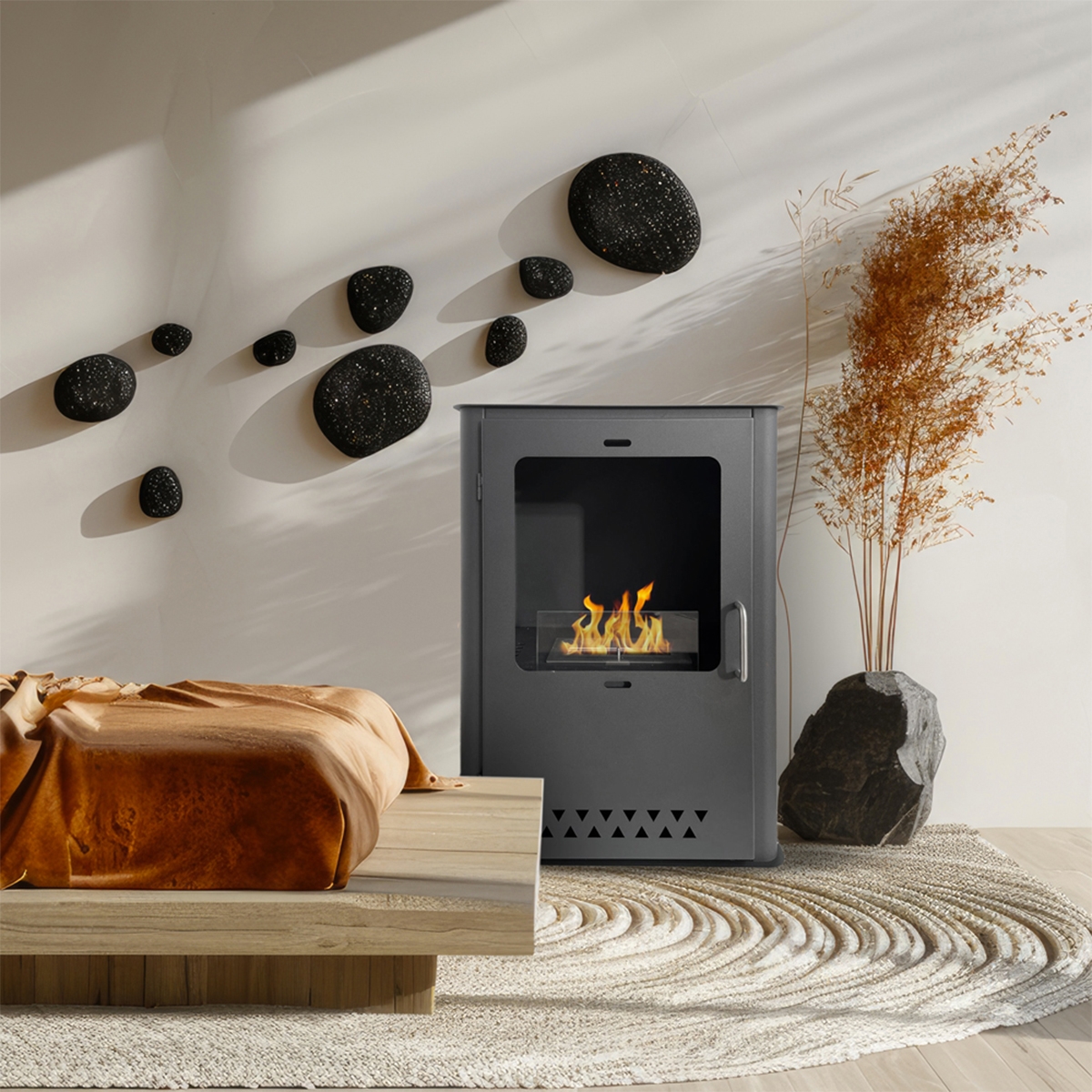 Divina Fire Luisa Free-Standing Bioethanol Fireplace Stove — 2