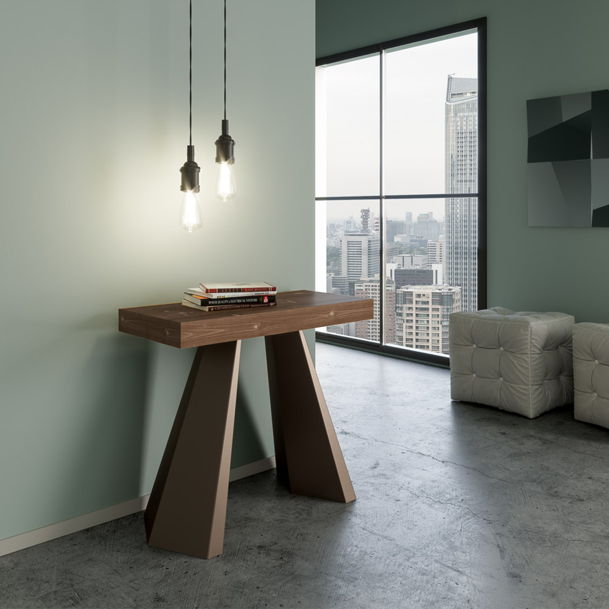 Extendable wooden console table 90x40-300cm Itamoby Diamante Fir — 2
