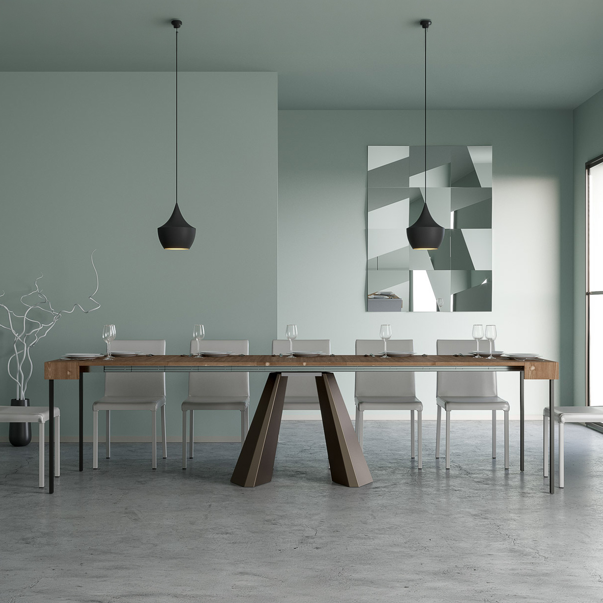 Extendable wooden console table 90x40-300cm Itamoby Diamante Fir — 5
