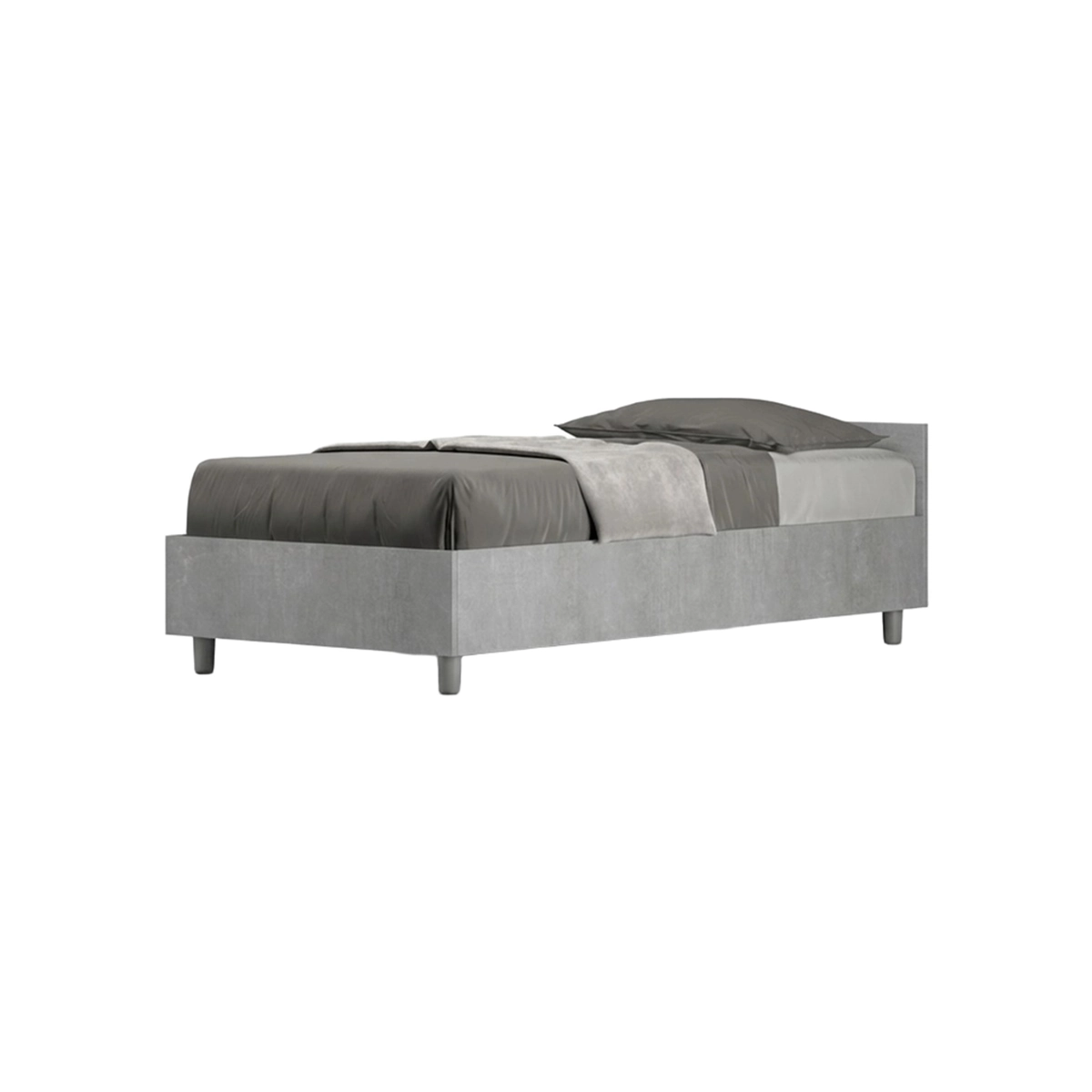 Nuamo Itamoby Modern Single Bed 80x190 Concrete Grey — 1