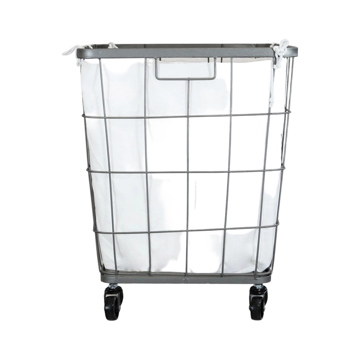 Hélène Laundry Hamper on Wheels in Iron and Fabric Cosma — 3