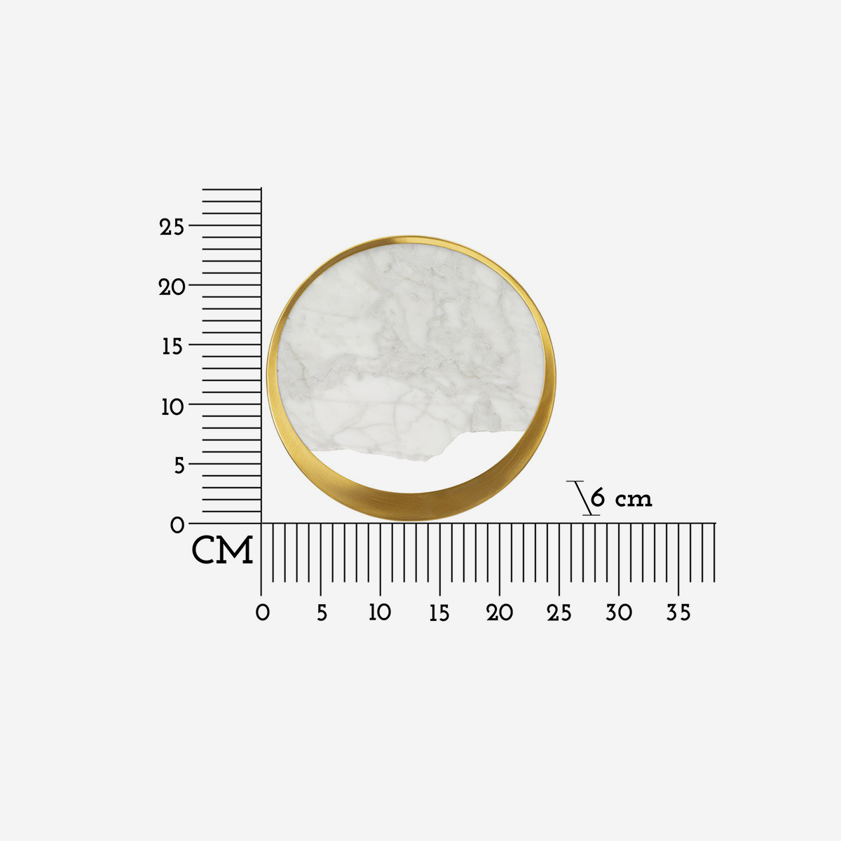 Marble Round Wall Light in Iron and Glass — 5