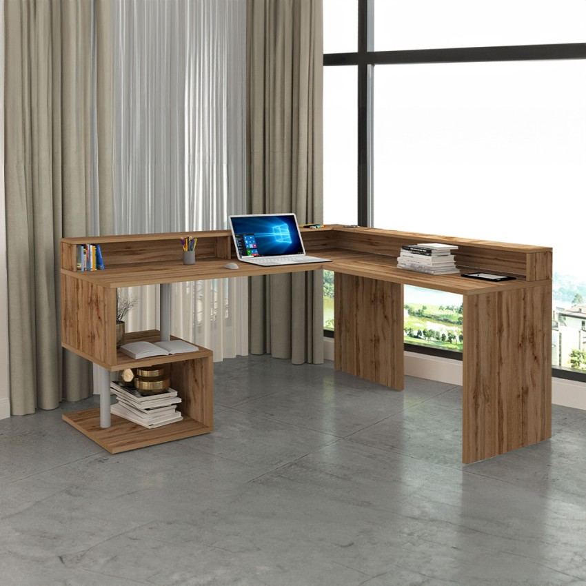 Modern Corner Desk with Riser Esse 2 A Plus Web Furniture — 2