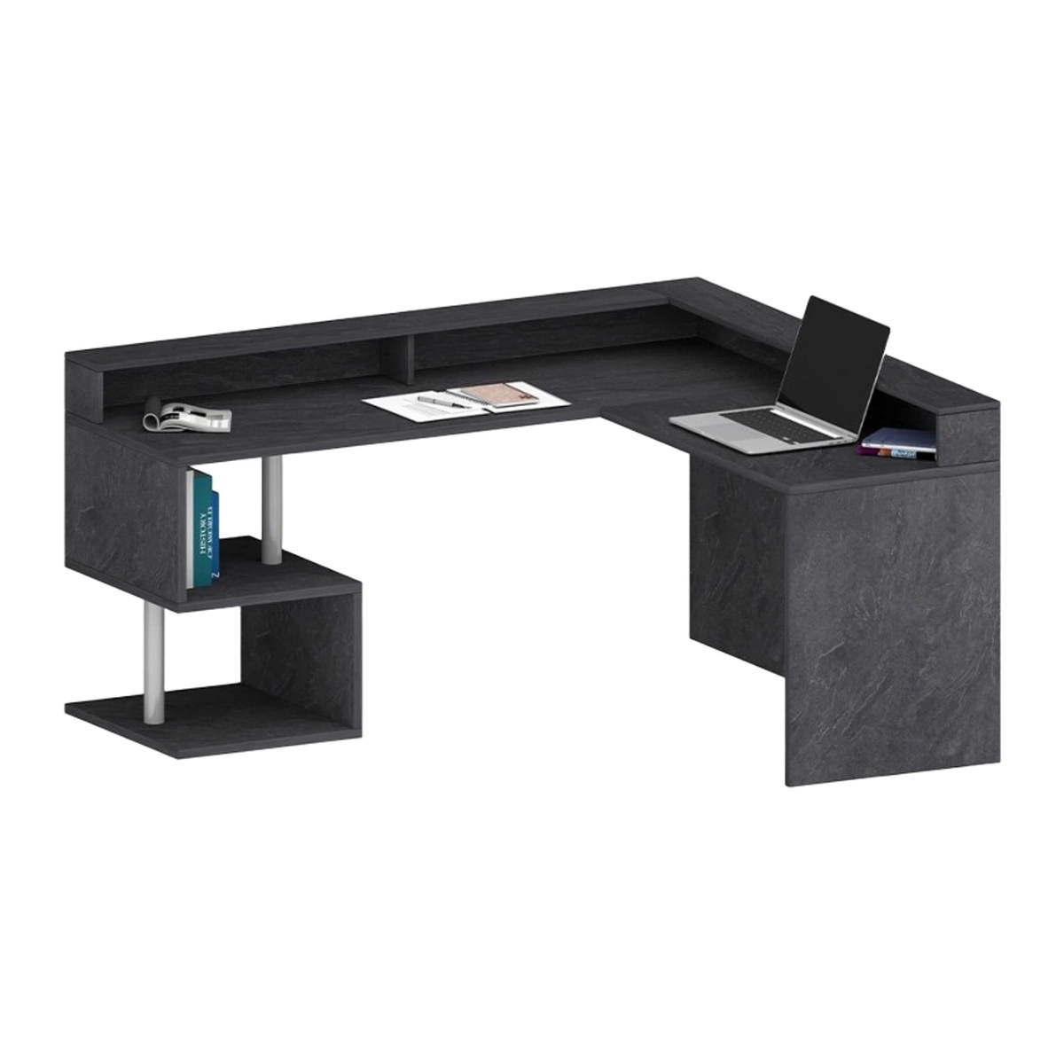 Modern Corner Desk with Riser Esse 2 A Plus Web Furniture — 4