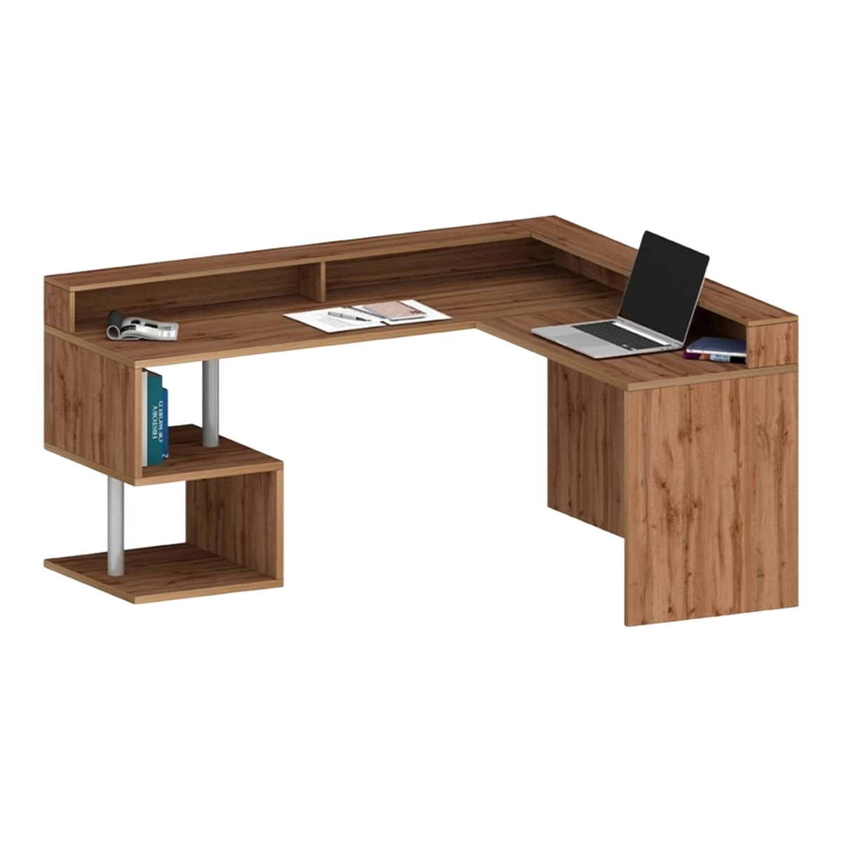 Modern Corner Desk with Riser Esse 2 A Plus Web Furniture — 3