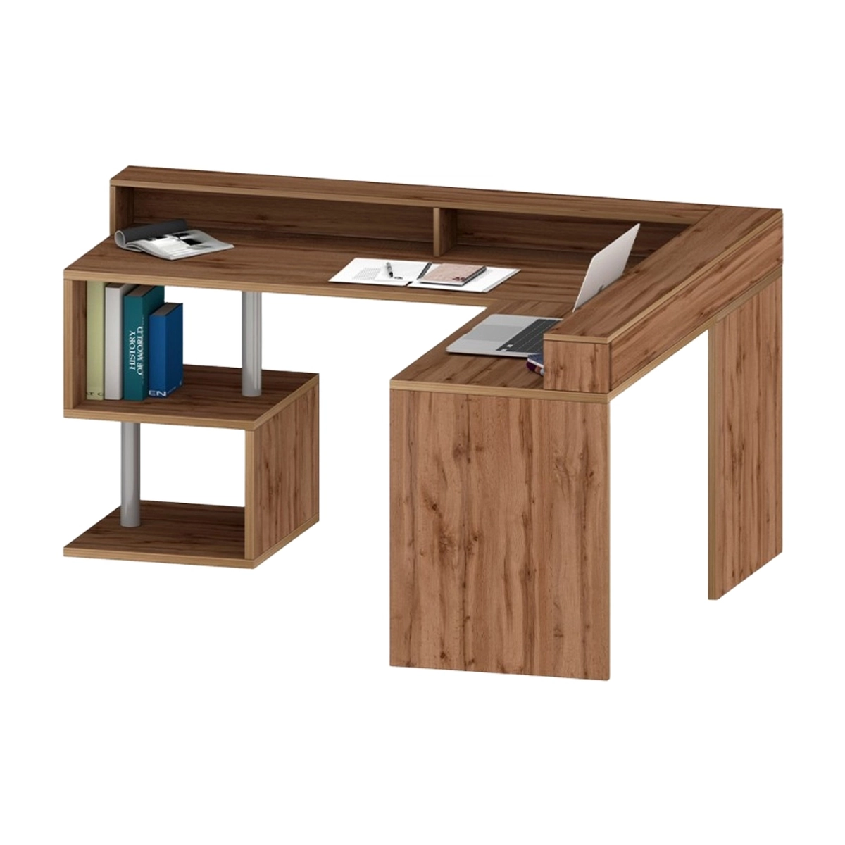 Modern Corner Desk with Riser Esse 2 A Plus Web Furniture — 5