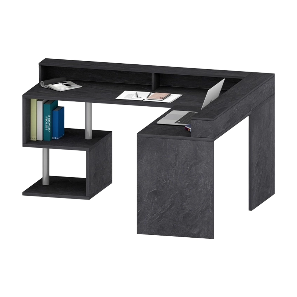 Modern Corner Desk with Riser Esse 2 A Plus Web Furniture — 5