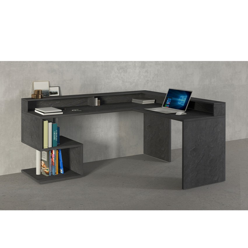 Modern Corner Desk with Riser Esse 2 A Plus Web Furniture — 7