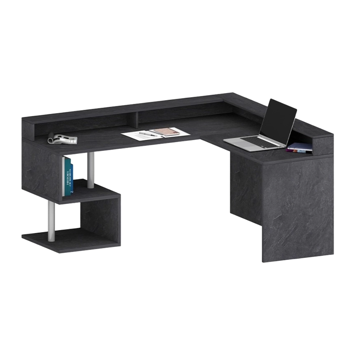 Modern Corner Desk with Riser Esse 2 A Plus Web Furniture — 3