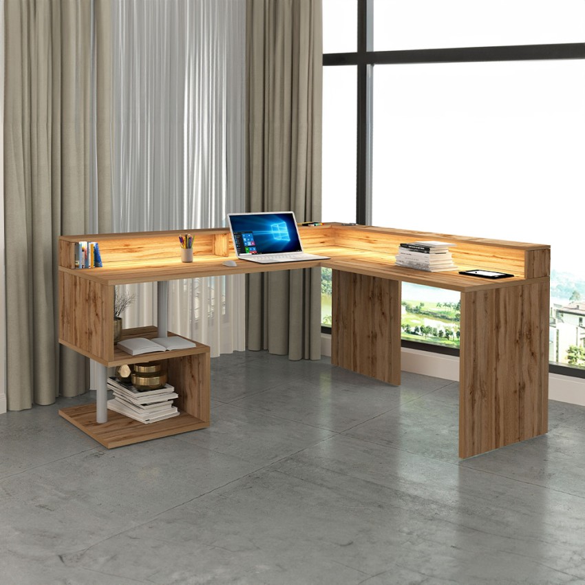 Modern Corner Desk with Riser Esse 2 A Plus Web Furniture — 9