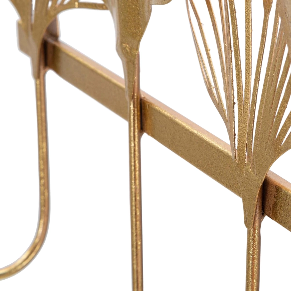 Leaves Wall-Mounted Coat Rack in Gold Metal with 5 Hooks 26.3x49.5x6 cm — 4