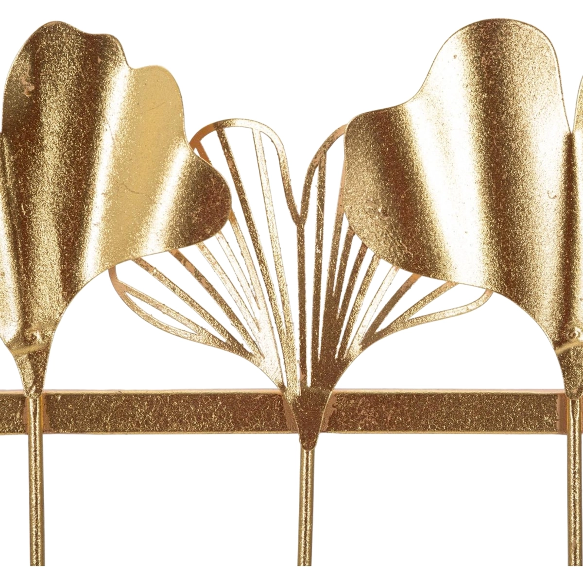 Leaves Wall-Mounted Coat Rack in Gold Metal with 5 Hooks 26.3x49.5x6 cm — 3