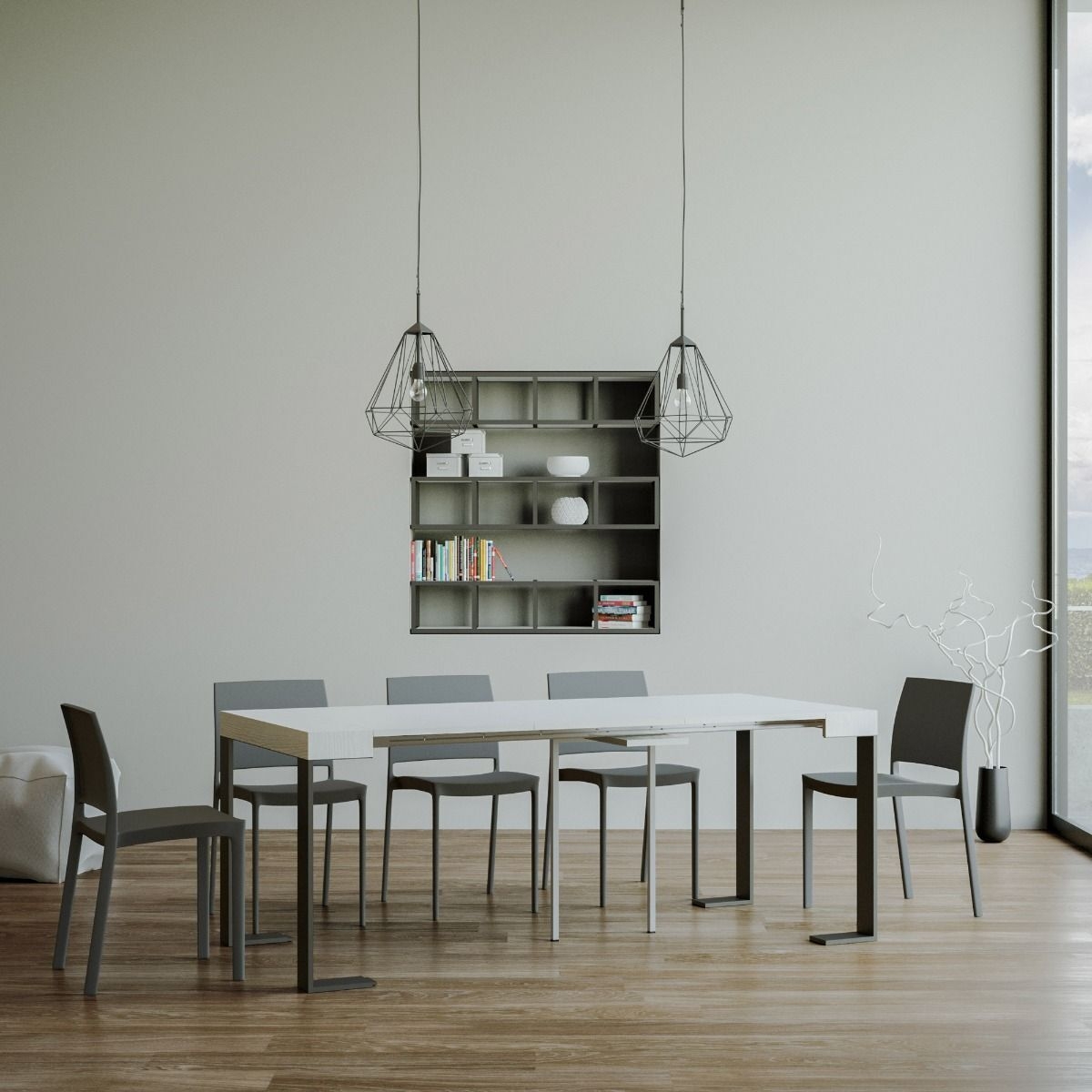 Extendable Industrial Console Table 90x40-196 cm Tecno Small Itamoby — 2