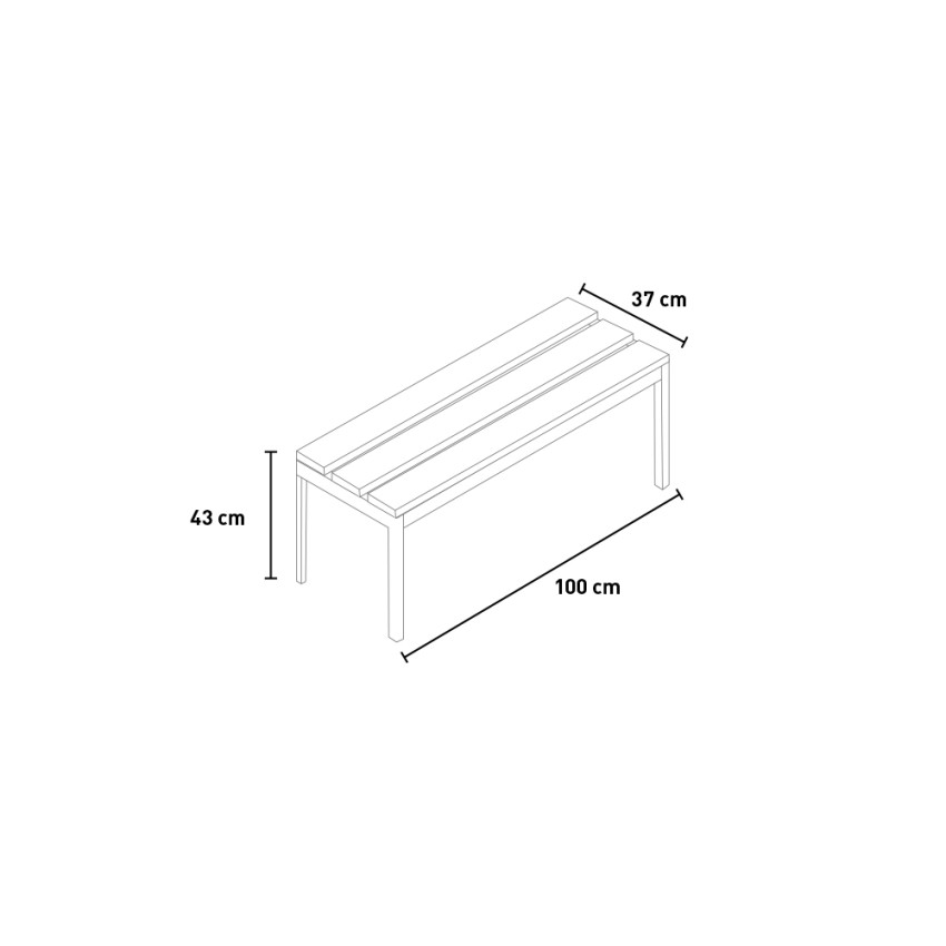 3-seater changing room bench 100x37x43cm wood and steel Sit — 5