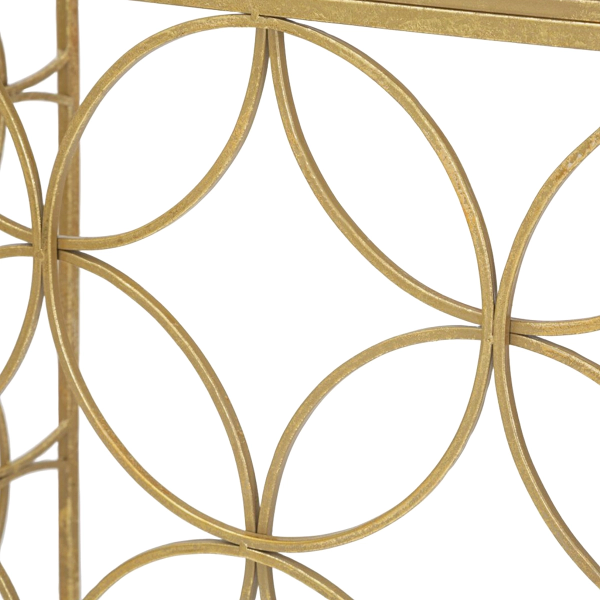 Star Marble Console Table in Metal with Marble-Effect Top — 6