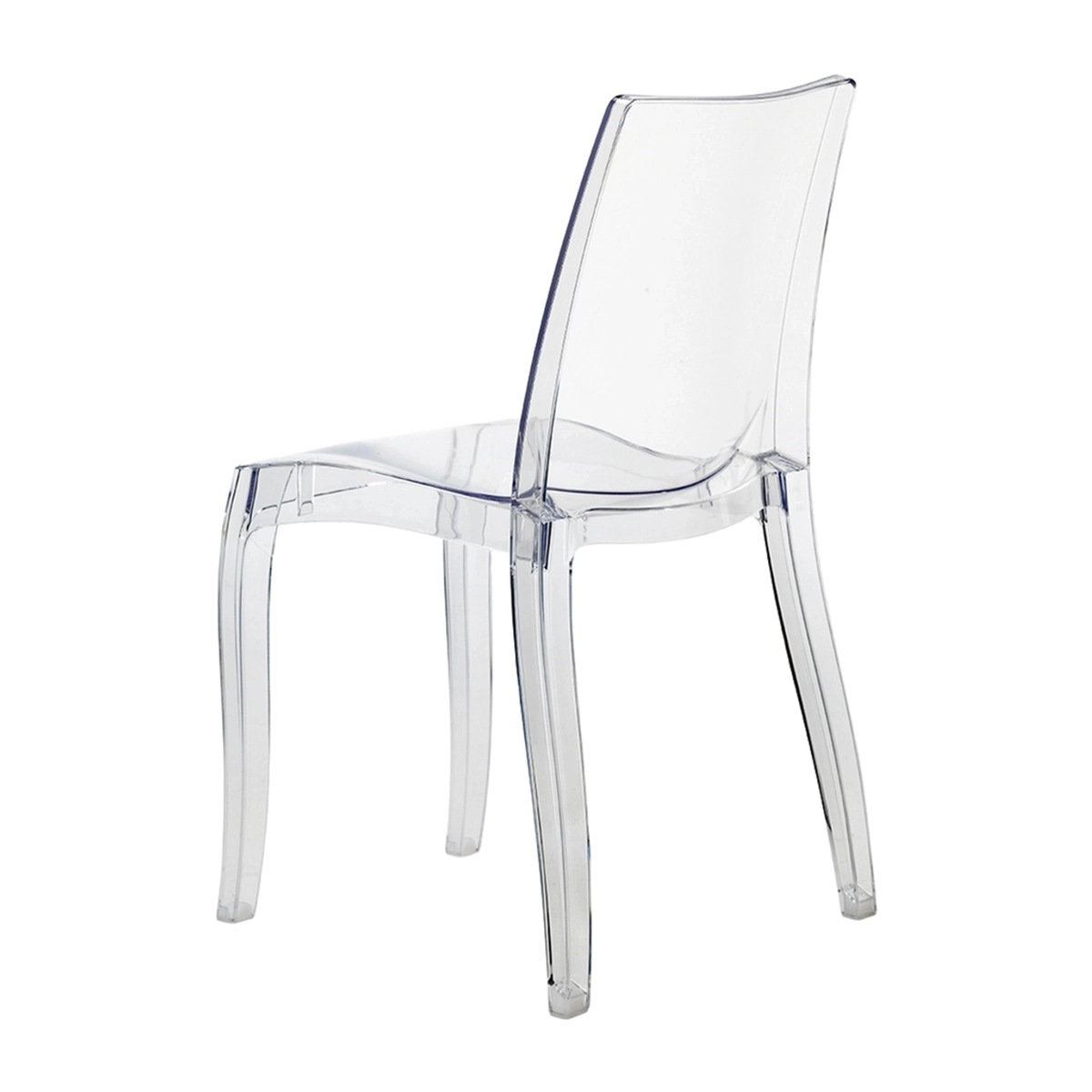 Set of 4 pieces grand Soleil Cristal Light Stackable Transparent Polycarbonate Chair — 3