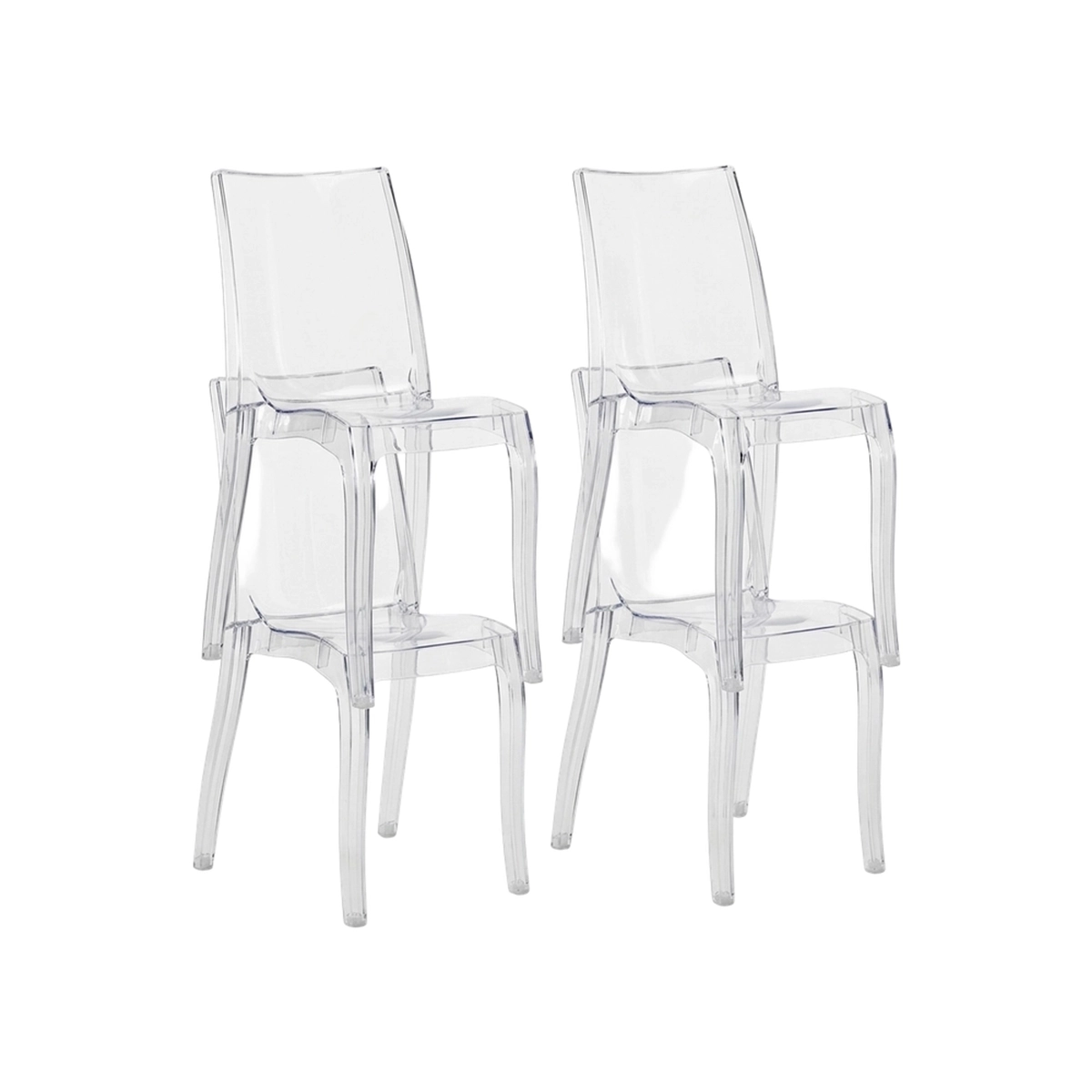 Set of 4 pieces grand Soleil Cristal Light Stackable Transparent Polycarbonate Chair — 1