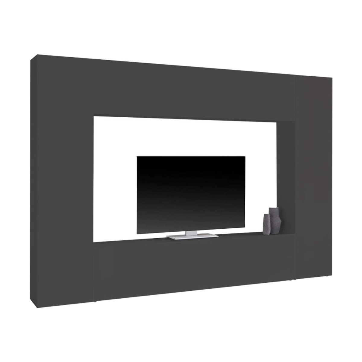 Modern Living Room Wall Unit with TV Stand 2 Cabinets Note Mold — 1