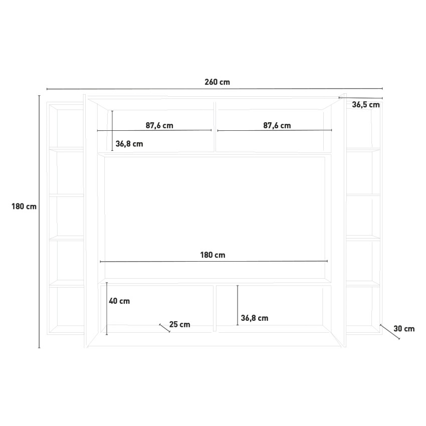 Modern Living Room Wall Unit with TV Stand 2 Cabinets Note Mold — 4