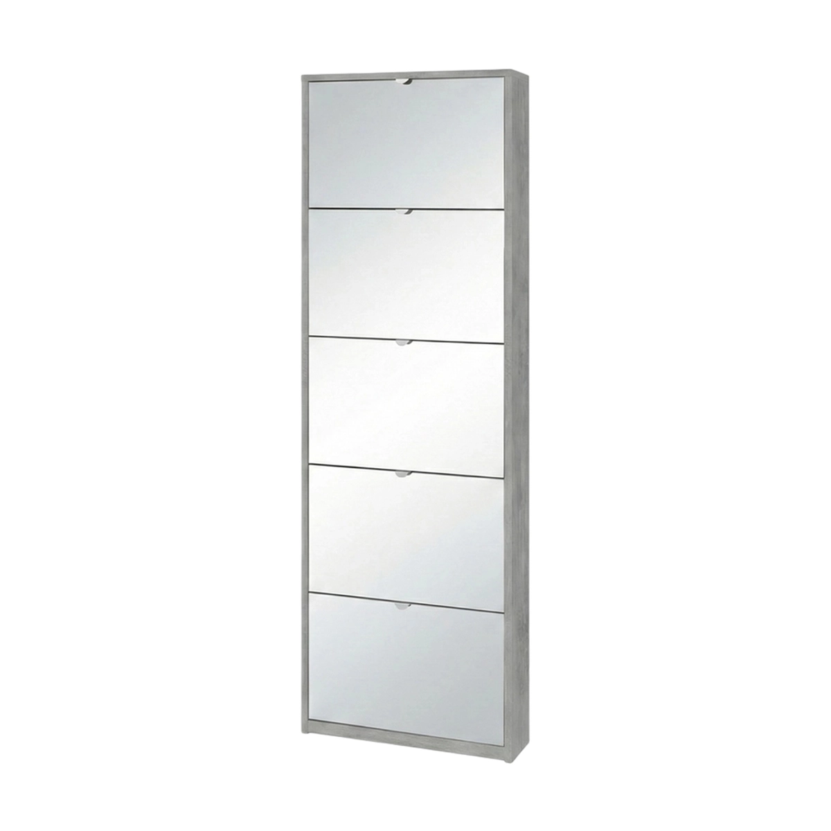 Modern 5 Mirrored Door Slim Shoe Cabinet Sarmog Darcy — 1