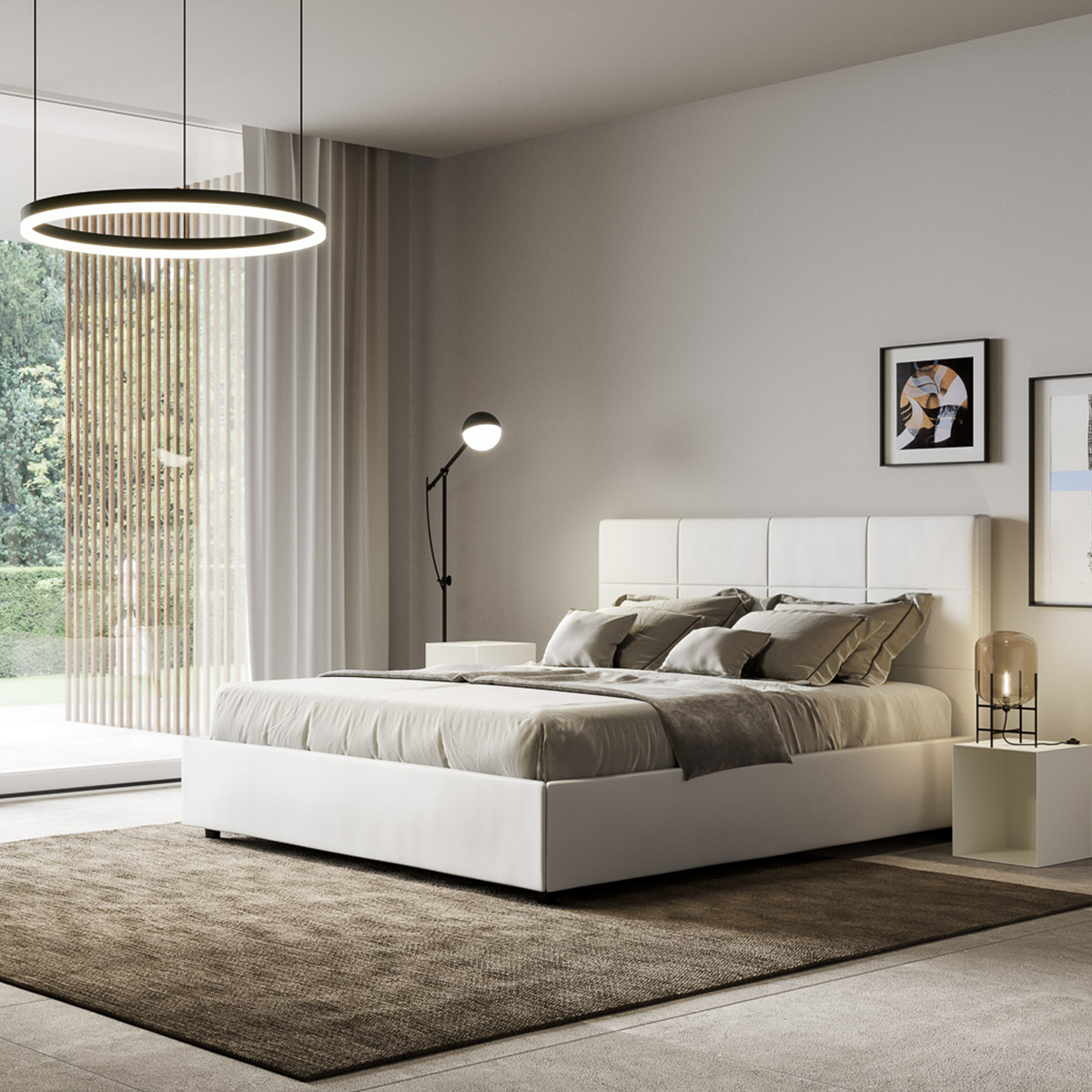 Mika M1 Double Bed 160x200 with Storage Box Modern Design — 2